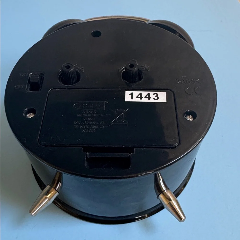 IKEA Black Twin Bell Alarm Clock